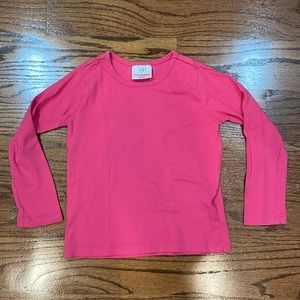 Hanna Andersson Bright Basics long sleeve Pima cotton tee bright pink